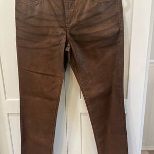 NYDJ Brown Leather Pants